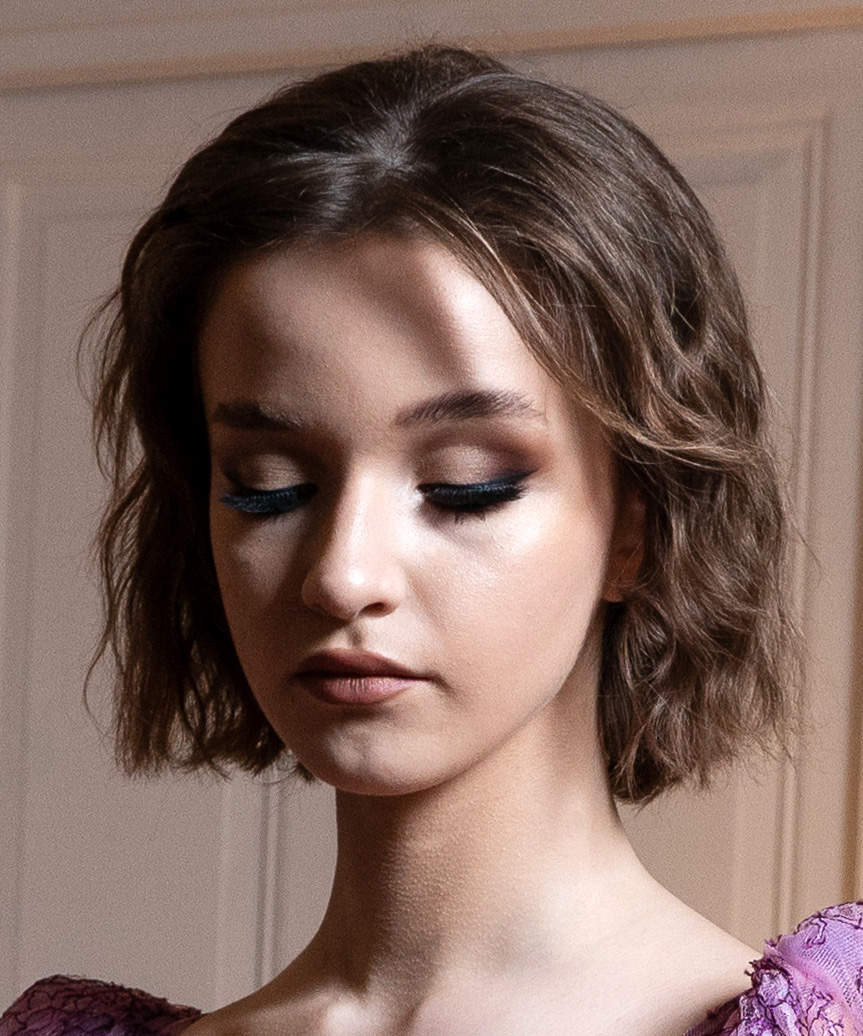 Textured Chin-Length French Bob - side view