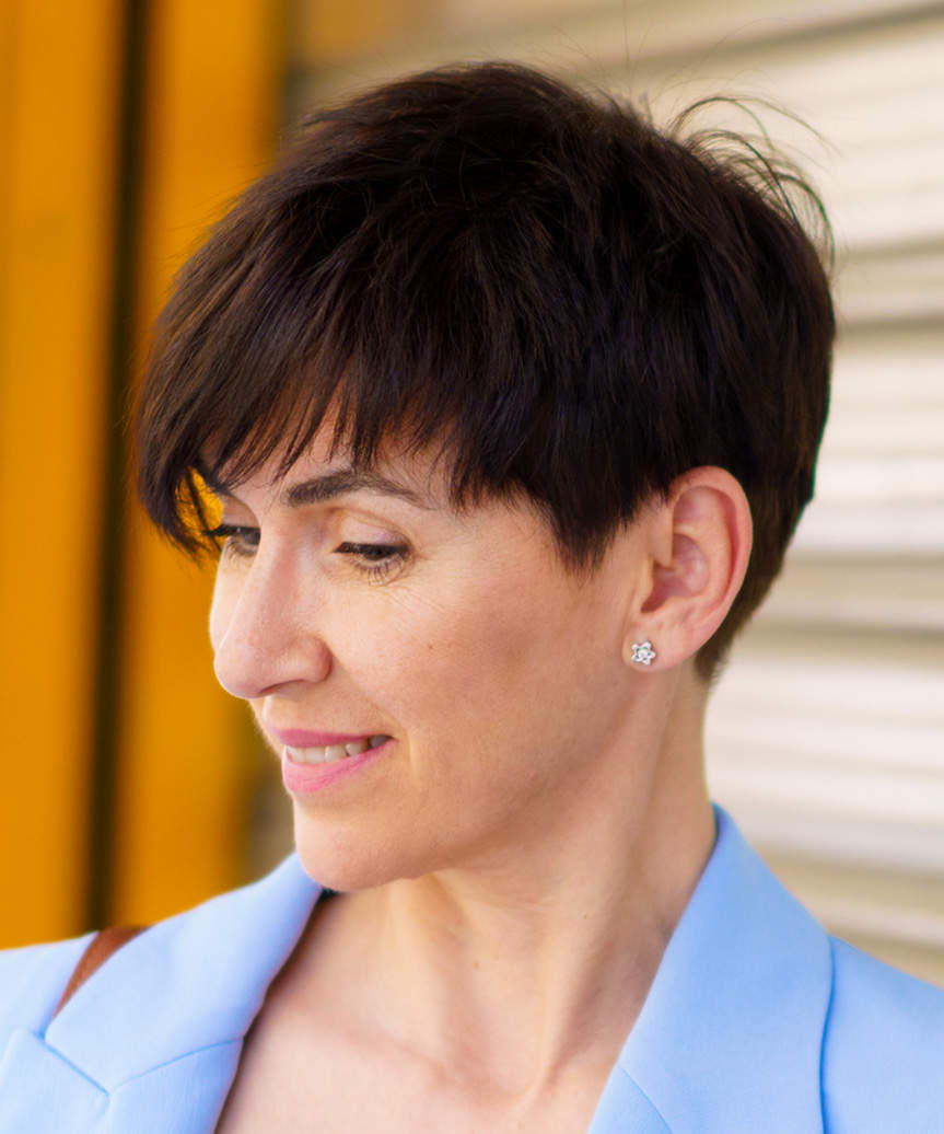 Modern Pixie Cut With An Edgy Texture - side view