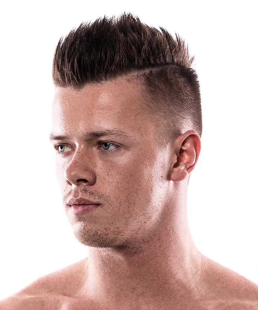 Spiky Faux Hawk Male Hairstyle With An Undercut - side view