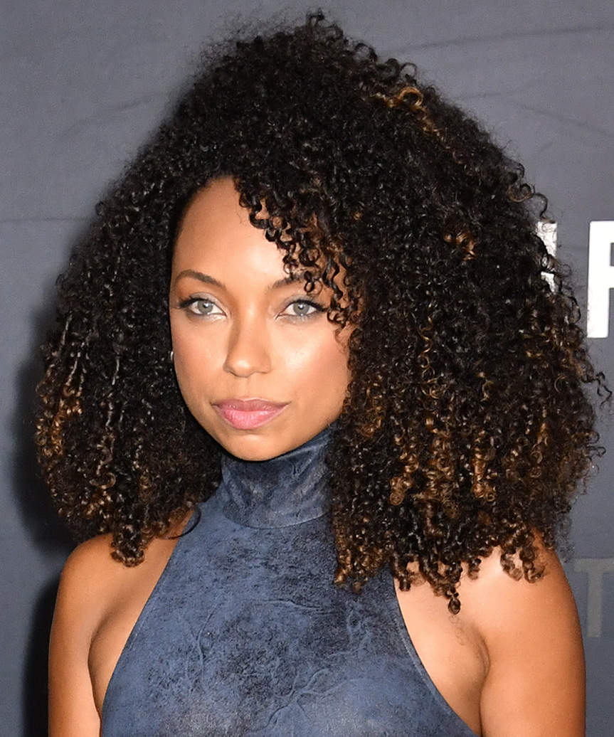 Logan Browning Natural Medium-Length Curl Explosion - side view