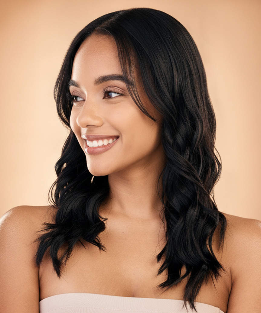 Medium-Length Hairstyle With Mid-To-end Curls - side view