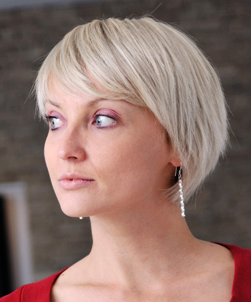 Elegant Asymmetrical Pixie Bob Haircut - side view