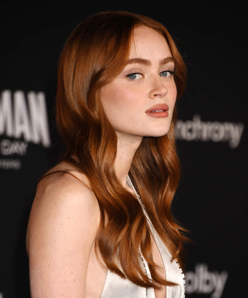 Sadie Sink Long Easy-Going Hairstyle - side view