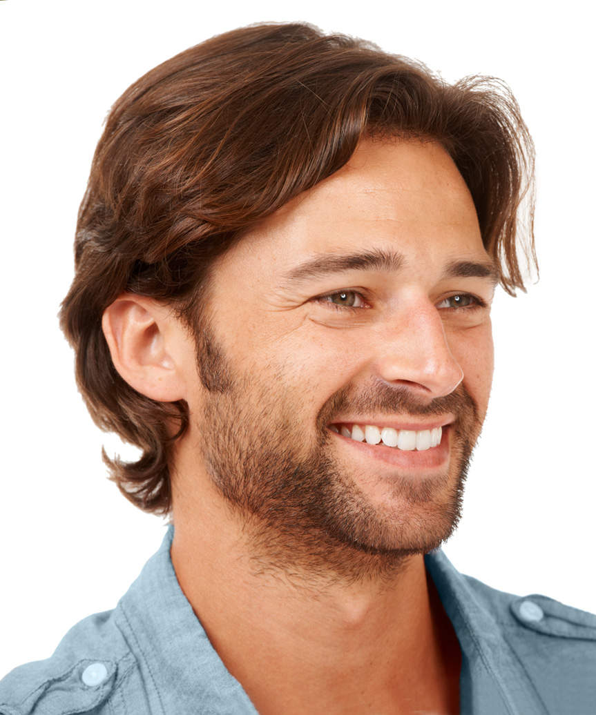 Male Medium-Length Surfer Hairstyle - side view