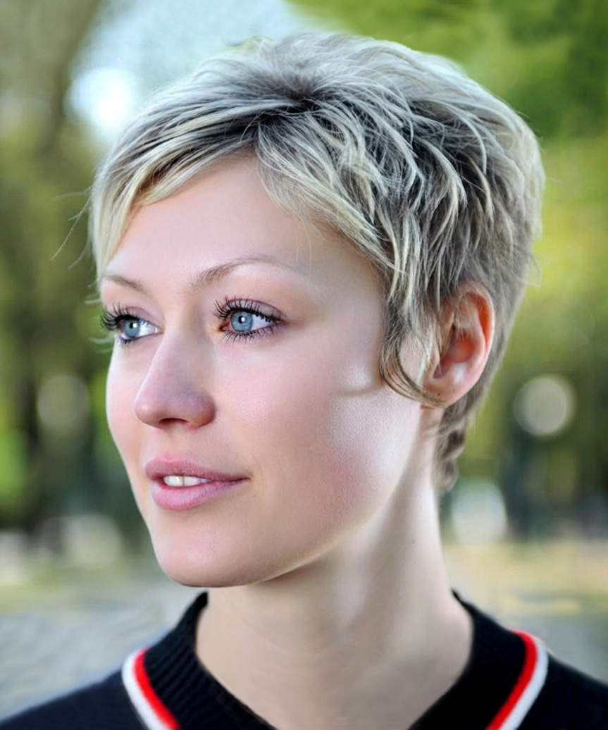 Textured Pixie Hair Cut - side view