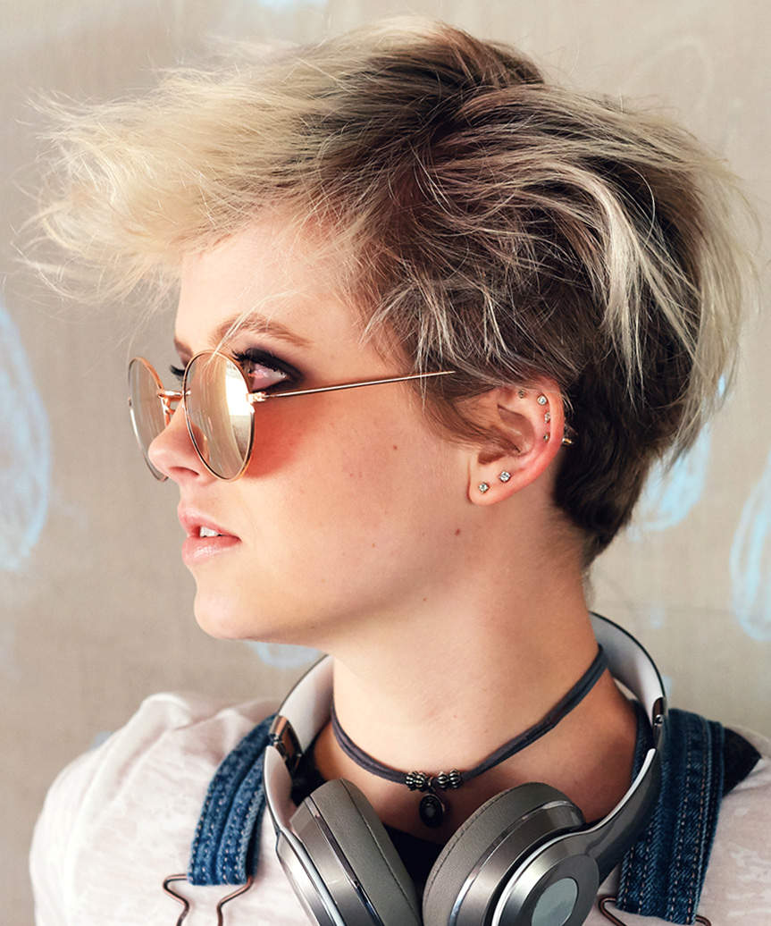 Modern Textured Pixie Cut With Tousled Finish - side view