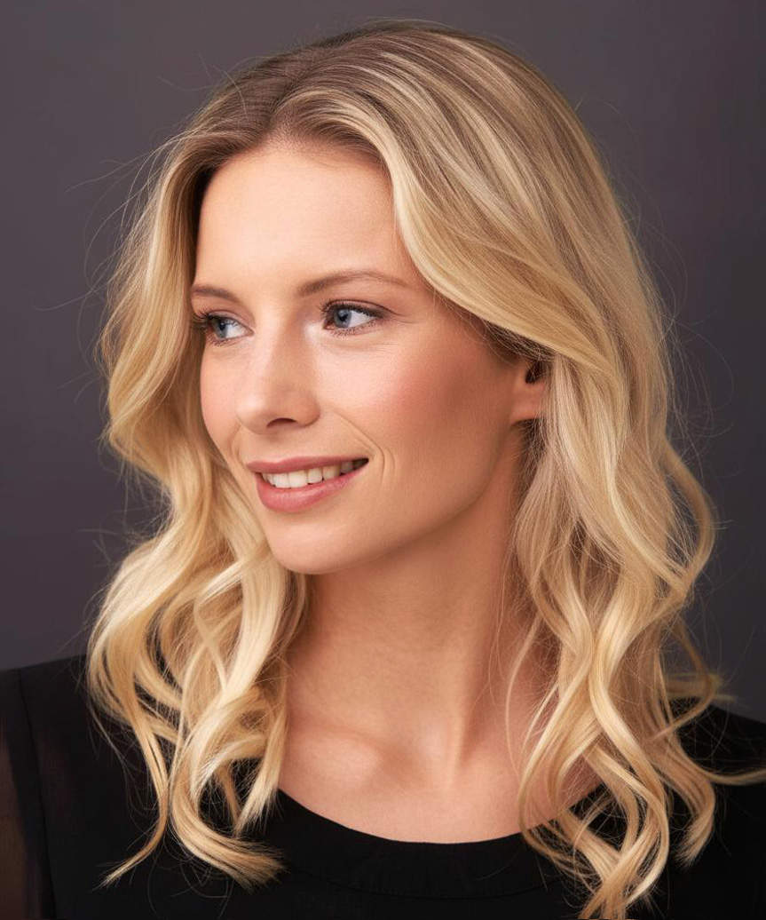 Medium-Length Hairstyle With Gentle Waves - side view