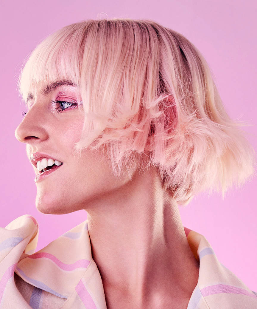 Sophisticated And Youthful Micro Bob Haircut - side view