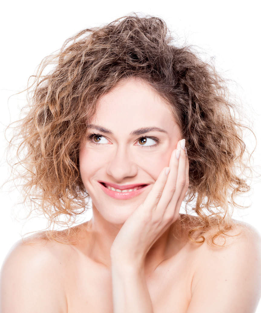 Short Hairstyle With Voluminous Curls - side view