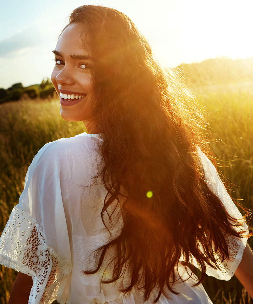 Long Hairstyle With Natural Curls - side view