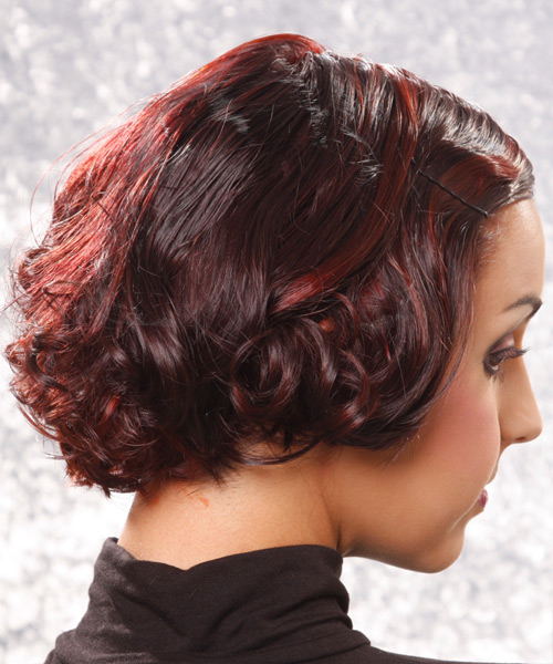  Brown Hairstyle With Natural Curls On The Ends - side view