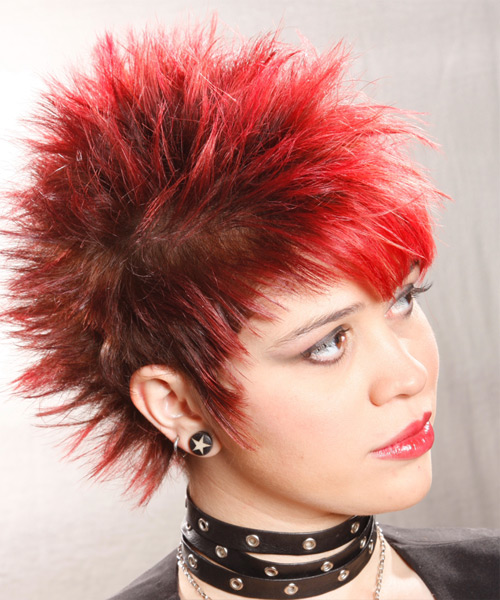  Spiky Bold Alternative Hairstyle With Red Hair Color - side view