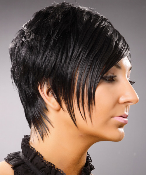  Shiny Black Hairstyle With Maximum Texture And Definition - side view