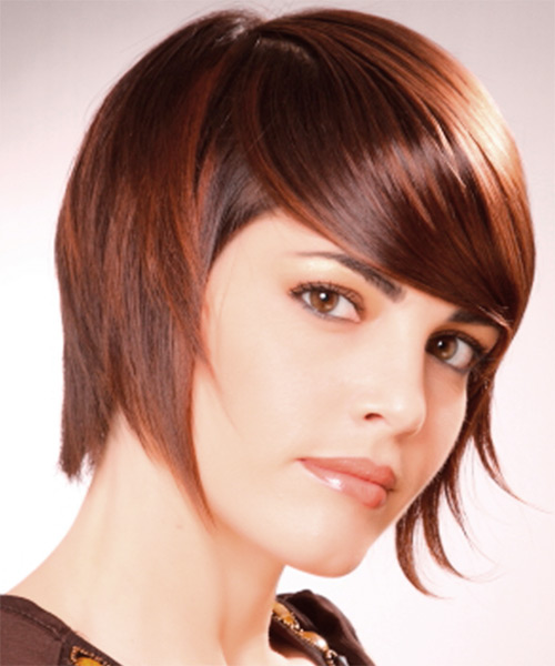 Short Head-Contouring And Face-Framing Hairstyle With Side Swept Bangs - side view