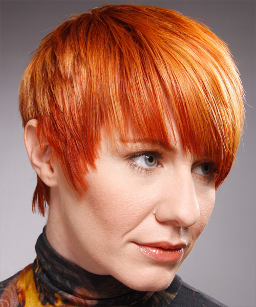  Copper Hairstyle With Bright Highlights - side view