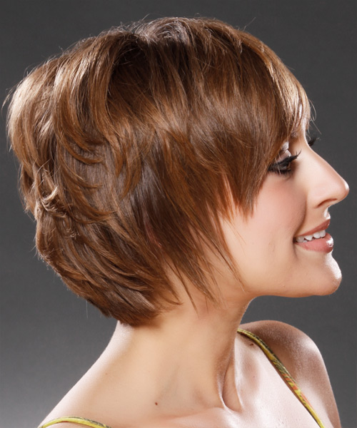Short  With Jagged Cut Layers - side view