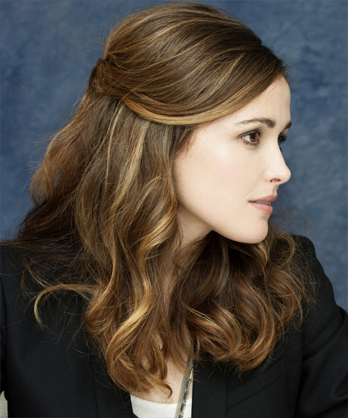 Rose Byrne Long Curly Half Up Hairstyle