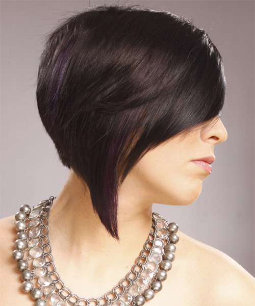 Short And Flamboyant Black Hairstyle With Tapered Back - side view