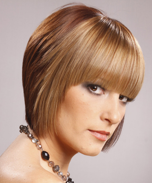 Sleek  Hairstyle With Asymmetric Bangs - side view