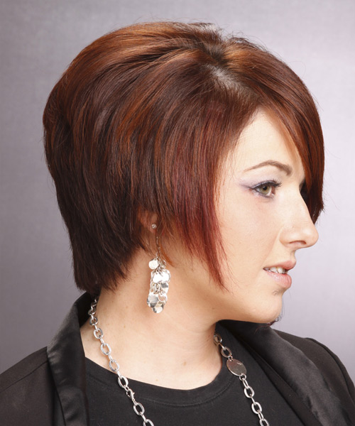 Sophisticated  With Graduated Layers And Wispy Side Bangs - side view