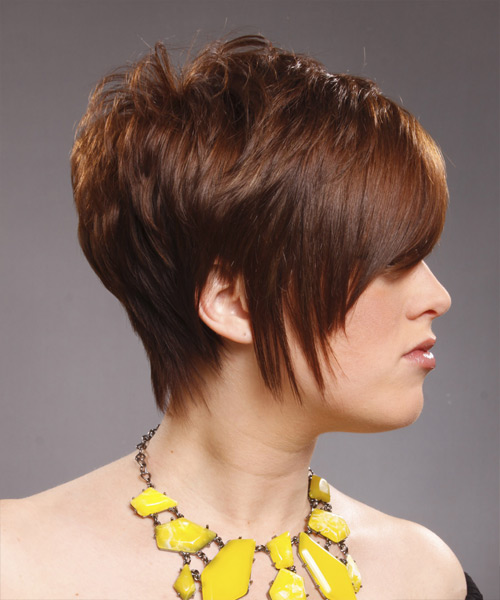Wispy  With Choppy Layers And Side-Swept Bangs - side view