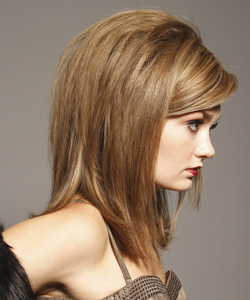  Jagged Cut Hairstyle With Highlights - side view