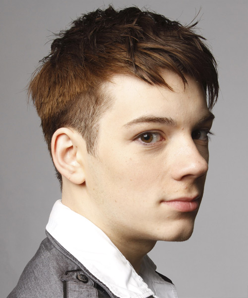  Short Straight    Brunette   Hairstyle  for Men - Side View