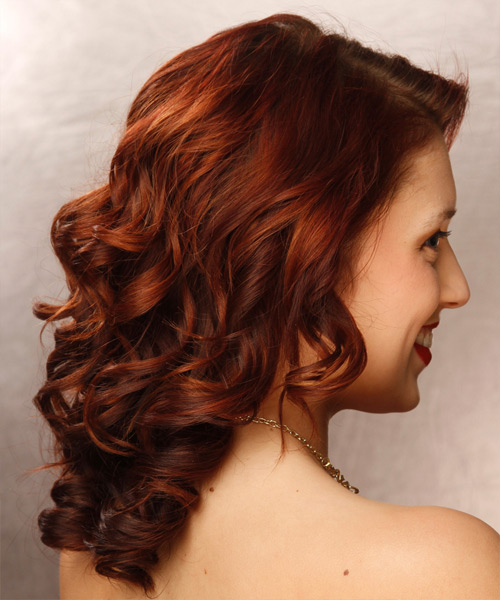 Curly   Dark Red - side view