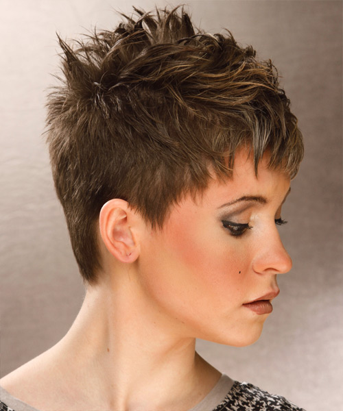  Modern Spiky Hairstyle With Highlights - side view