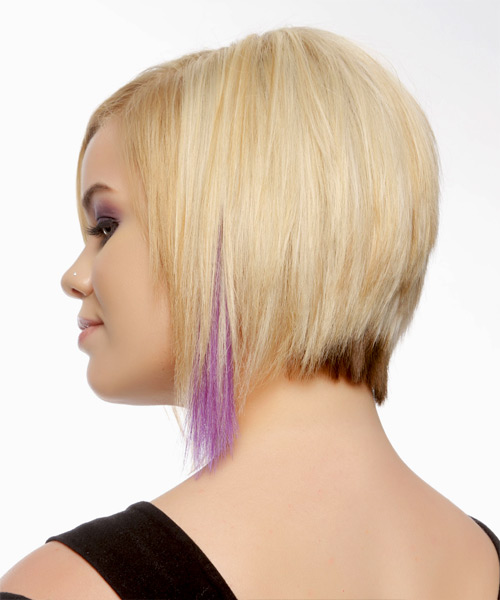 Purple With Blonde Highlights Bob Cut