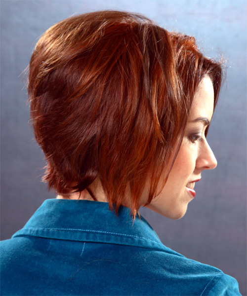 Straight Chin-Length Hairstyle With Zig-Zag Part - side view