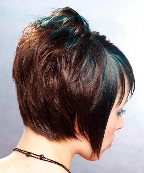  Face-Framing Hairstyle With Blue Highlights - side view