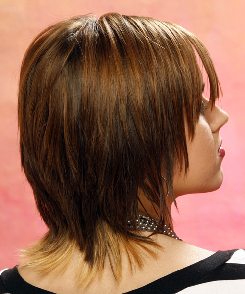 Funky Shoulder-Length Hairstyle With Razor-Cut Bangs - side view
