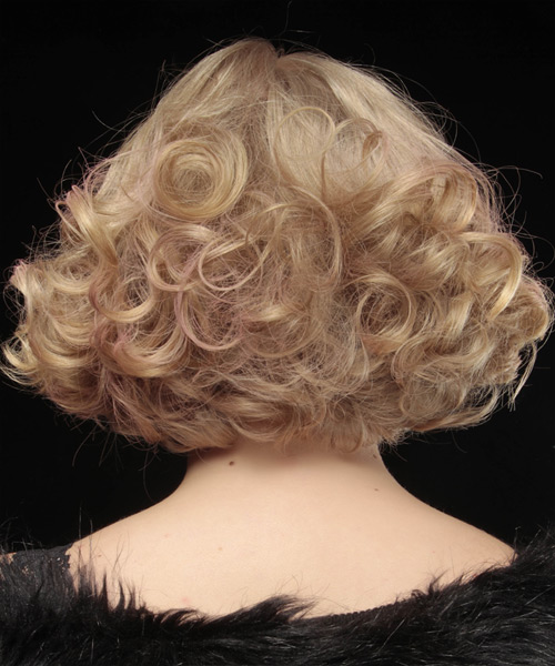 Short Curly Layered Light Strawberry Blonde Bob Haircut With Blunt