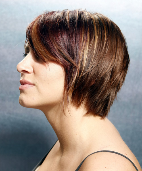  Chestnut Hairstyle With Long Side Swept Bangs - side view