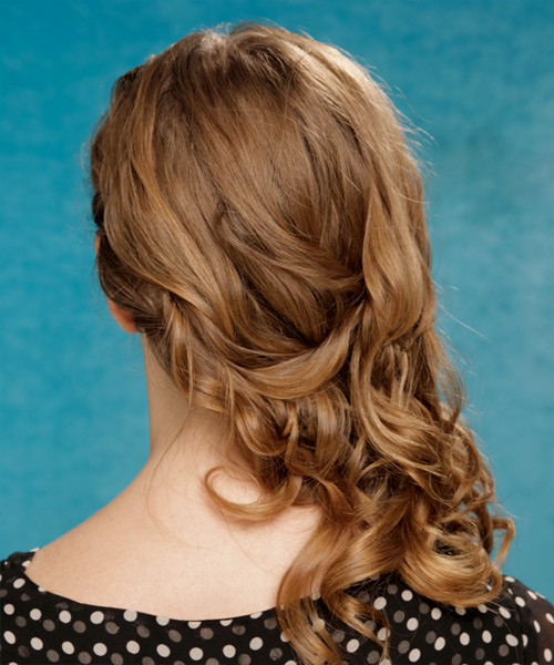 Long Curly   Light Brunette  Hairstyle - side view