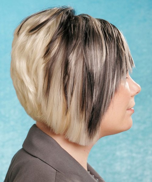  Straight Two-Tone Hairstyle With Blonde And Ash Hair Colors - side view