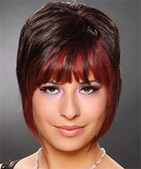 Short Two-tone Hairstyle With Chocolate Brown And Red Hair Colors- Visual Story