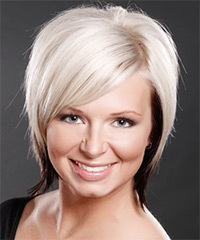 Short Platinum Blonde Hairstyle With Dark Brown Underneath- Visual Story