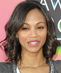 Zoe Saldana Medium Wavy Hairstyle