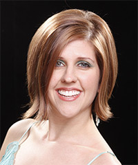 Medium Straight   Light Auburn Brunette Bob  Haircut- Visual Story