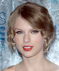 Taylor Swift  Long Curly   Dark Strawberry Blonde  Updo   - Visual Story