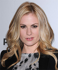 Anna Paquin Long Wavy Blonde Hairstyle with Light Blonde Highlights