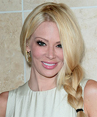 Jenna Jameson  Long Curly   Light Golden Blonde Braided Updo Hairstyle