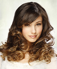 Long Curly    Brunette and  Blonde Two-Tone   Hairstyle- Visual Story