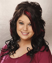 Long Wavy   Black    Hairstyle   with  Red Highlights- Visual Story