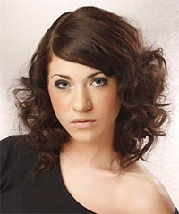 Medium Curly   Dark Brunette   Hairstyle- Visual Story