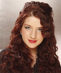Long Curly   Dark Auburn Red   Hairstyle