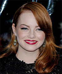 Emma Stone Long Straight    Copper Red   Hairstyle  - Visual Story
