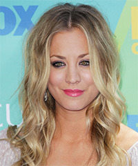 Kaley Cuoco Long Wavy    Ash Blonde   Hairstyle   with Light Blonde Highlights- Visual Story